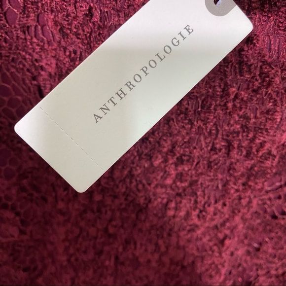 ANTHROPOLOGIE Wine Red Sweetheart Lace Top - Size Small - Picture 8 of 12
